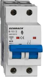 Schrack Intrerupator, Automat, AMPARO, Bipolar, 2P, Schrack, Curba, B, 10A, 10kA (AM018210)