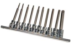 Genius Tools GENIUS Hosszú torx (külső) bit készlet dugókulcs foglalatban, 3/8", 10 darabos (BS-310TL)