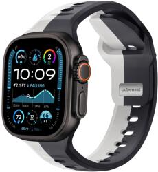 Cubenest Prémium sportóra szíj az Apple Watch-hoz Fekete-Szürke (3285)