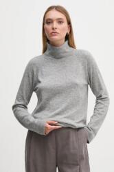 Benetton gyapjúkeverék pulóver könnyű, női, szürke, garbónyakú, 1035D2551 - szürke M