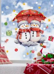 Vanco-Up Karácsonyi sztatikus ablakmatrica, Vanco-Up - Hóemberek esernyővel