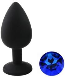 Mokko Toys Dop Anal Silicone Buttplug, Large, Silicon, Negru/Albastru, Guilty Toys