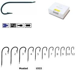 Mustad Carlig MUSTAD M1522, Bleu, Tija Lunga, Nr. 12, 100buc/cutie (M.1522.12)