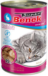Super Benek 10x415g Super Benek Chunks Nyúl szószban gabonamentes nedves macskatáp