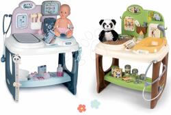 Smoby Set masă medicală pentru doctor Baby Care Center Smoby electronică cu sunete și lumini alături de un cabinet veterinar cu o panda (SM240300-10)