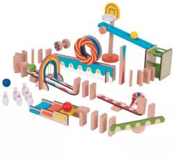 Tooky Toy Tooky Toy: Dominópálya-építő játék különleges elemekkel - 57 darabos (TK389) - jatekbolt