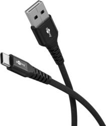 Goobay 74528 USB-C apa - USB-A apa 2.0 Adat és töltőkábel 3m - Fekete (74528)