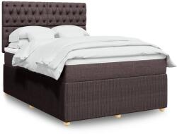 vidaXL sötétbarna szövet rugós ágy matraccal 160 x 200 cm (3294417)