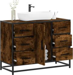 vidaXL füstös tölgy szerelt fa fürdőszobai mosdószekrény 80x33x60 cm (849281)