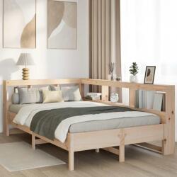 vidaXL tömör fenyőfa könyvespolcos ágy matrac nélkül 135 x 190 cm (3324436)