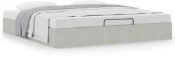 vidaXL Ottomán ágykeret matrac nélkül világosszürke 200x200 cm bársony (3310985)