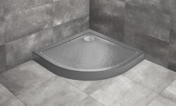 Radaway Doros Stone A íves zuhanytálca előlappal 80x80 cm ajándék szifonnal, antracit SDRA8080-05-64S (SDRA8080-05-64S)