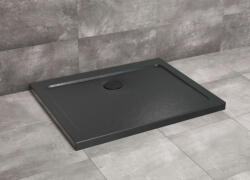 Radaway Doros Stone D akril zuhanytálca 100x90 cm ajándék szifonnal, fekete SDRD1090-01-54S (SDRD1090-01-54S)