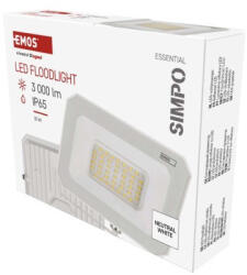 EMOS LED reflektor SIMPO 30W, fehér, IP65, 3000 lm, természetes fehér (ZS2233W) - mione