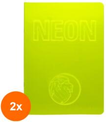 Statovac-komerc Set 2 x Caiet A4 Velin, 42 File, 80 g, Coperta Neon PP, Varianta 3 (HOK-2xKH-O100 977V_3)