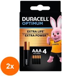 Duracell Set 2 x 4 Baterie Alcalina Duracell Optimum R3 (AAA), Blister (TIV-2xBAT-R3/ALKOP-BL4-DRL)