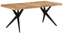vidaXL fekete tömör akácfa étkezőasztal 180 x 90 x 77 cm (351642)