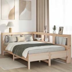 vidaXL tömör fenyőfa könyvespolcos ágy matrac nélkül 140 x 190 cm (3324433)