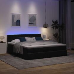 vidaXL Ottomán ágykeret matraccal fekete 180x200cm bársony (3312784)