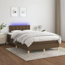 vidaXL barna szövet rugós és LED-es ágy matraccal 120 x 200 cm (3134024)