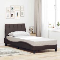 vidaXL sötétbarna szövet ágykeret matrac nélkül 90x200 cm (3310366) - vidaxl