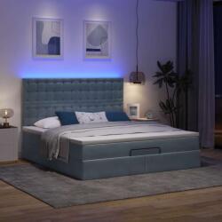 vidaXL Ottomán ágykeret matracokkal sötét szürke 180x200cm bársony (3314481)
