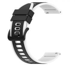  Curea silicon QR doua culori neagra cu alb 22mm- 445822 - ceas-shop