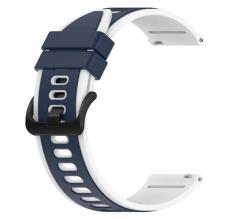  Curea silicon QR doua culori albastru navy cu alb 20mm- 445820