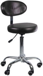 Beauty system Kozmetikai szék háttámlával, fekete - BD-9934