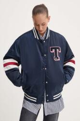 Tommy Jeans bomber dzseki női, sötétkék, átmeneti, oversize, DW0DW18306 - sötétkék XL