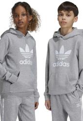 Adidas gyerek felső TREFOIL HOODIE szürke, nyomott mintás, kapucnis, IY7442 - szürke 134