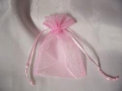  7, 5*10 cm organza tasak rózsaszín (10 db)