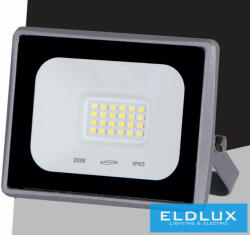 ELDLUX LED reflektor 20w 1800lm 3000k IP65 szürke 101x110x22mm (EK02-20W-GC)