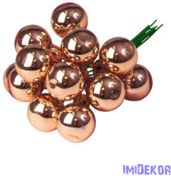 Üveggömb pick 2cm 12db/köteg - Fényes Bronz