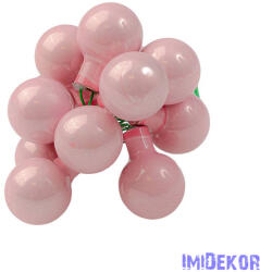  Üveggömb pick 2cm 12db/köteg - Fényes Rózsaszín