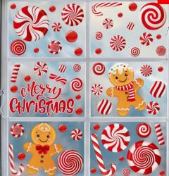 Vanco-Up Karácsonyi sztatikus ablakmatrica, Vanco-Up - Mézeskalácsok, cukorkák
