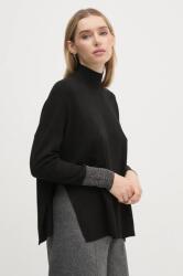 Gaudi pulóver könnyű, női, fekete, félgarbó nyakú, 421BD53010 - fekete M