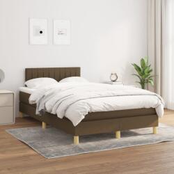 vidaXL Pat box spring cu saltea, maro închis, 120x200 cm, textil (3140764) - comfy