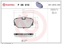 BREMBO set placute frana, frana disc BREMBO P 06 010 - piesa-auto