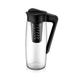 LUXPLASTIC IRIS C-00250 Karefe Oval kancsó gyümölcstartóval 1.600ml, fekete vagy elfántcsont színű (C-00250) - bestbyte
