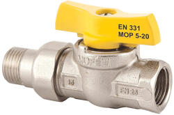 MOFÉM Flexum nikkelezett golyóscsap gázra 1/2" KB (113-0066-10)