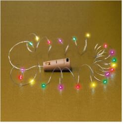 Somogyi Elektronic MLD 20/M micro LED-es fényfüzér, 2 m / 20 db színes micro LED, gombelemes, beltéri (MLD 20_M) - mentornet