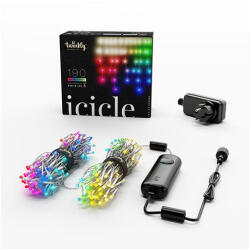 Twinkly icicle - Kültéri jégcsap LED fényfüzér - 190 db LED - 5 m x 70 cm - RGBW + fehérszín - Programozható (TWI190SPP_TEU)