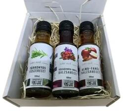 Formanek Vineg'art Áfonya-ibolya balzsamecet + Tárkonyos fűszerecet + Alma-fahéj balzsamecet Gourmet csomag - multi-vitamin