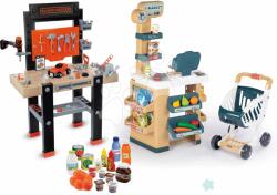 Smoby Set magazin și atelier cu mașină de găurit Market Smoby cu un scanner electronic și alimente (SM350238-3)