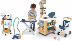 Smoby Set magazin și cărucior de curățenie Market Smoby cu un scanner electronic și aspirator cu masă și fier de călcat (SM350238-4)