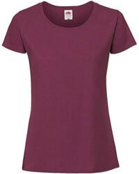 Fruit of the Loom Csomag akciós póló (minimum 5 db) Női póló Rövid ujjú Fruit of the Loom Lady-Fit Ringspun Premium T - L, Burgundi vörös