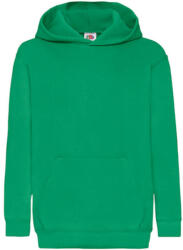 Fruit of the Loom Gyerek Pulóver Kapucnis Hosszú ujjú Fruit of the Loom Classic Hooded Sweat Kids - 140 (9-11), Kelly zöld