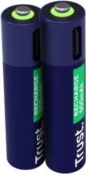 Trust újratölthető AAA elem USB-C csatlakozással 2db (25585) - officedepot