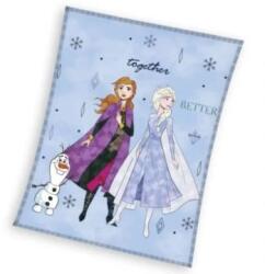 Carbotex Jégvarázs: Anna, Elza és Olaf takaró - koral, 130 x 160 cm